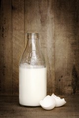 Milk and Eggs Food Background