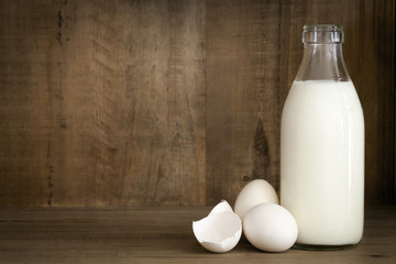 Milk and Eggs Food Background