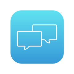 Fototapeta premium Speech squares line icon.