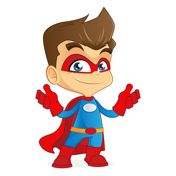 Cartoon illustration of a superhero