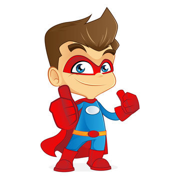 Cartoon illustration of a superhero