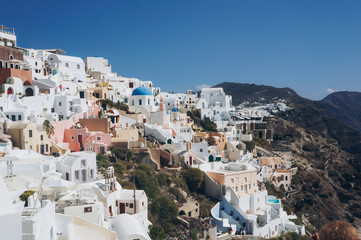 White architecture of Oia village on Santorini island, Greece