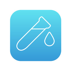 Test tube with drop line icon.