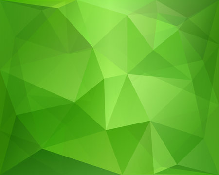 Green abstract polygonal background with geometric texture, suit