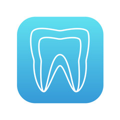 Molar tooth line icon.