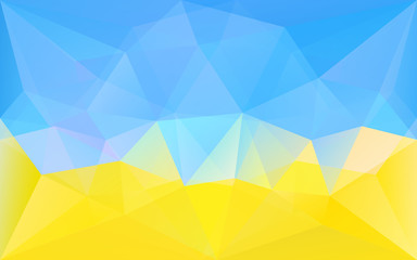 Abstract polygonal geometric background with blue and yellow tri