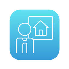 Real estate agent line icon.
