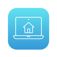 Smart house technology line icon.