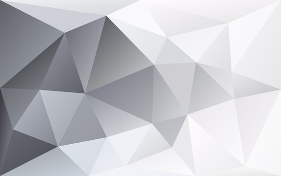 White and grey polygonal geometric background, right arrow trian © laaisee