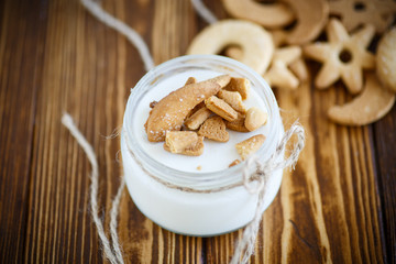 sweet yogurt and cookies