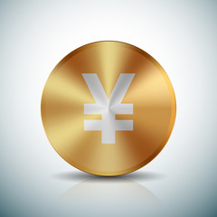 Japanese yen / Chinese yuan golden button