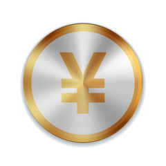 Japanese yen / Chinese yuan golden button