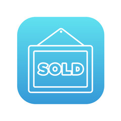 Sold placard line icon.