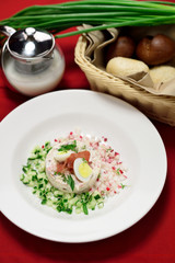 Russian national dish of hash, restaurant supply