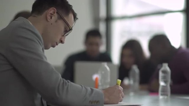 Group of attractive professionals involved in meeting