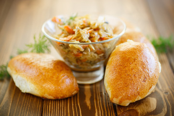 homemade pies with cabbage and sauerkraut 