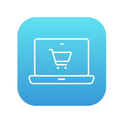 Online shopping line icon.