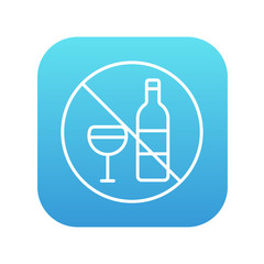 No alcohol sign line icon.