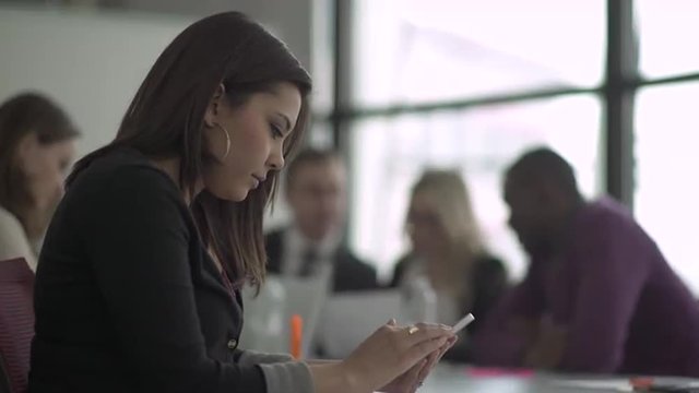 Group of attractive professionals involved in meeting