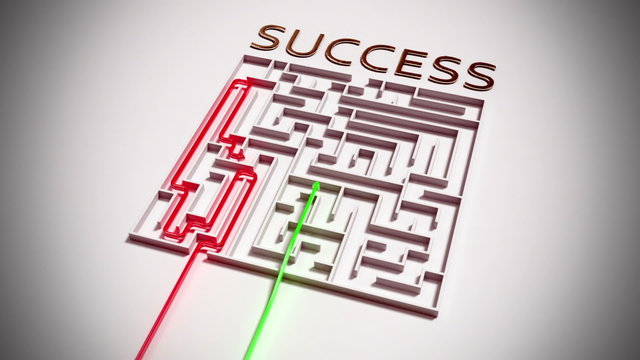 Animation of the cheated finding way to get dreamed target, the success. HD