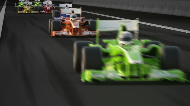 Animation of the final circuit in Formula 1 cars high-speed racing. HD