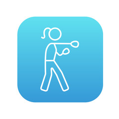 Obraz premium Female boxer line icon.