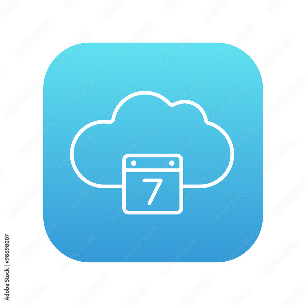 Poster cloud computing line icon.