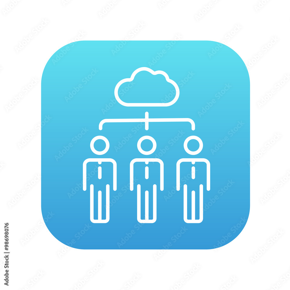 Poster cloud computing line icon.