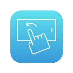 Finger touching smartphone line icon