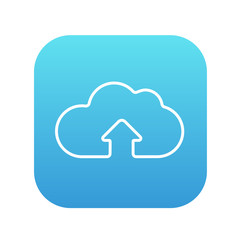 Cloud with arrow up line icon.