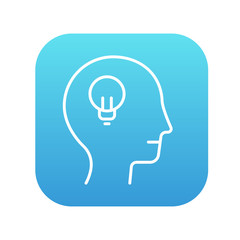 Human head with idea line icon.