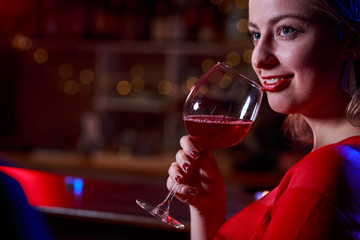 Girl drinking wine