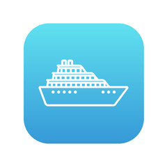 Obraz premium Cruise ship line icon.