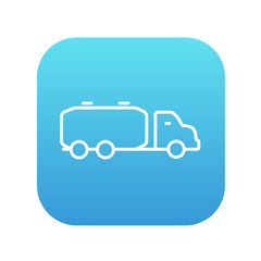 Truck liquid cargo line icon.