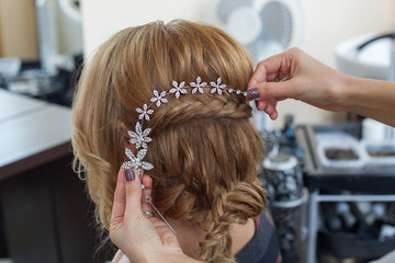 Fototapeta premium Wedding hairstyle of the bride