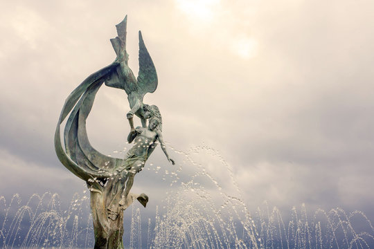 Modern seashore scuplture in Silvi Marina, Italy, Europe