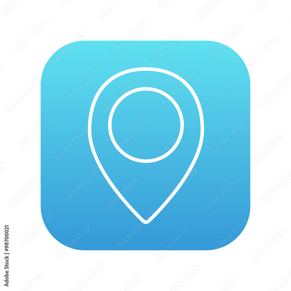 Poster map pointer line icon.