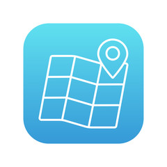 Map with pointer line icon.