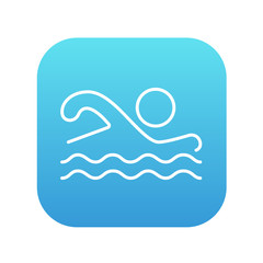 Swimmer line icon.