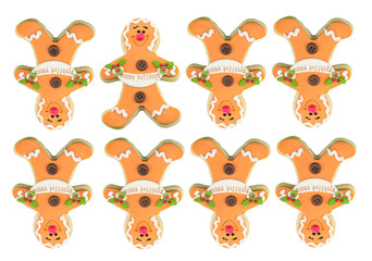 Gingerbread cookies happy holidays background