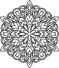 Unusual, hexagonal, lace frame, decorative element with empty place for your text. Vector illustration.