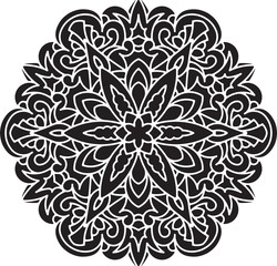 Abstract vector round lace design - mandala, decorative element.