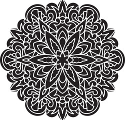 Abstract vector round lace design - mandala, decorative element.