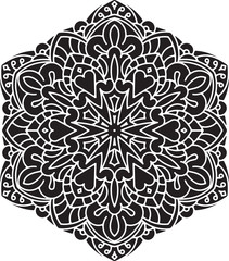 Abstract vector round lace design - mandala, decorative element.