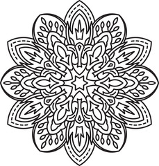 Unusual, hexagonal, lace frame, decorative element with empty place for your text. Vector illustration.