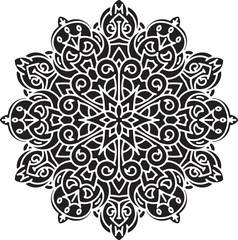 Abstract vector round lace design - mandala, decorative element.