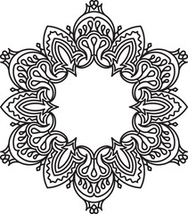 Unusual, hexagonal, lace frame, decorative element with empty place for your text. Vector illustration.