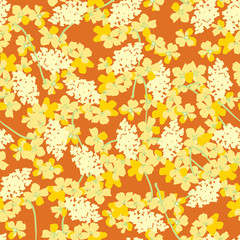 Pattern with yellow orange flowers