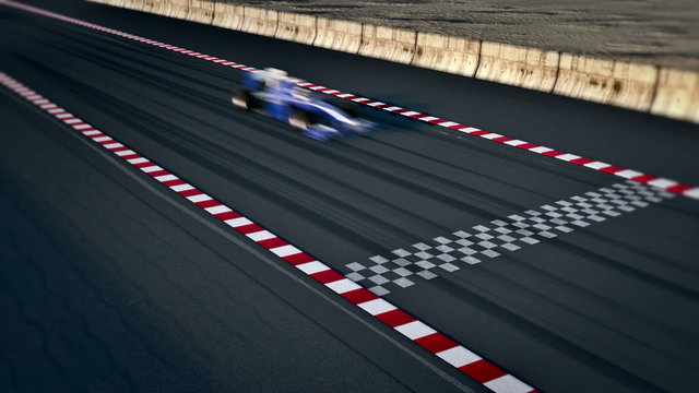 Animation of the final circuit in Formula 1 cars high-speed racing. Loopable. HD