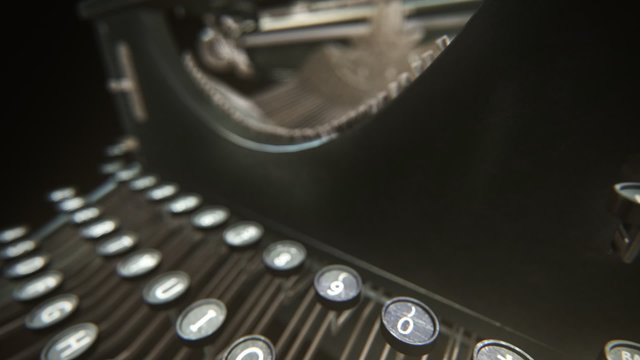 The vintage typewriter. Machine was used to create documents letters and books.
